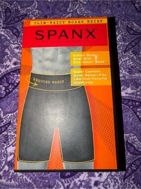 Spanx Men’s Slim-Waist Black Boxer Briefs